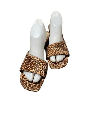 Louise et Cie Merric Leopard Print Calf Hair Sandal Sz-9.5